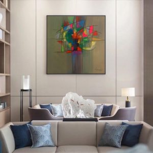 Warrak Composition N04 </br><span class="dimension">Dimensions 120 x 120 cm <br> <a href="https://green-snake-824980.hostingersite.com/product-category/artistes/warrak-mostapha/"><u>WARRAK Mostapha</u></a></span>