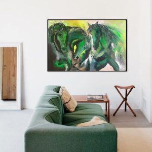 Les émeraudes <br><span class="dimension">Dimensions 100X150 cm </br> <a href="https://green-snake-824980.hostingersite.com/product-category/artists/khalid-khlifi/"><u>KHLIFI  khalid</u></a></span>