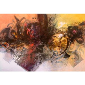 HRO Composition N 02 <br><span class="dimension">Dimensions 107 x 157 cm</br> <a href="https://green-snake-824980.hostingersite.com/product-category/artists/hraoui-abdelfattah/"><u>HRAOUI Abdelfattah</u></a></span></u></a></span>