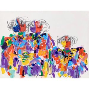 Trio N 02 </br><span class="dimension">Dimensions 133 x 102 cm <br> <a href="https://green-snake-824980.hostingersite.com/product-category/artists/benjkan-salah"><u>BENJKAN Salah</u></a></span>
