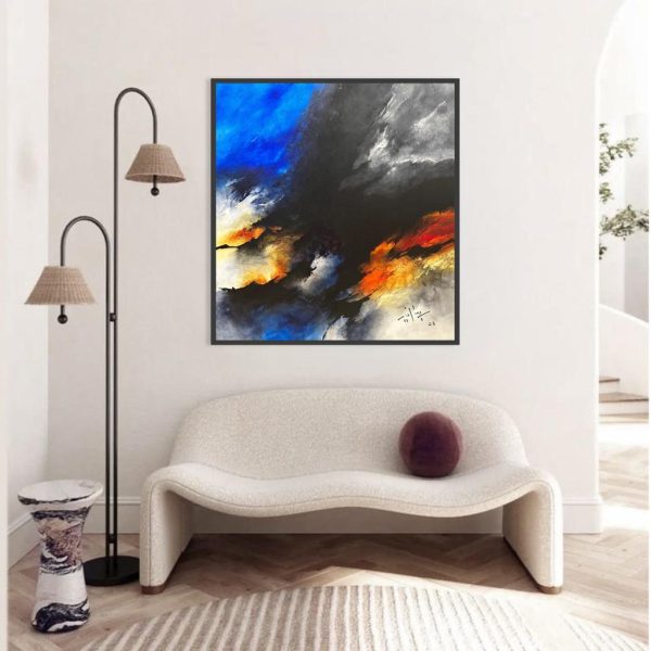 MOA Composition N 05 </br><span class="dimension">Dimensions 125 x 115 cm <br> <a href="https://green-snake-824980.hostingersite.com/product-category/artistes/moa-bennani-mohamed/"><u>MOA BENNANI Mohamed </u></a></span> – Image 2