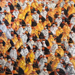Danse de la victoire N 03</br><span class="dimension">Dimensions 115 x 115 cm <br> <a href="https://green-snake-824980.hostingersite.com/product-category/artists/hocin-ait-amghar/"><u>AIT AMGHAR Hocin </u></a></span>