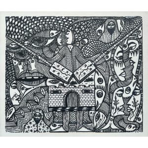 Tahdaini composition N 05<br><span class="dimension">Dimensions 54 X 64 cm </br> <a href="https://green-snake-824980.hostingersite.com/product-category/artists/mohamed-tahdaini/"><u>TAHDAINI Mohamed</u></a></span>