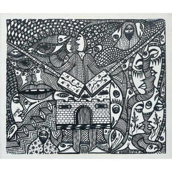 Tahdaini composition N 05<br><span class="dimension">Dimensions 54 X 64 cm </br> <a href="https://green-snake-824980.hostingersite.com/product-category/artists/mohamed-tahdaini/"><u>TAHDAINI Mohamed</u></a></span>