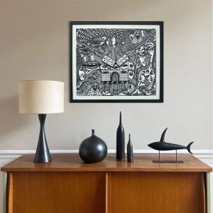 Tahdaini composition N 05<br><span class="dimension">Dimensions 54 X 64 cm </br> <a href="https://green-snake-824980.hostingersite.com/product-category/artists/mohamed-tahdaini/"><u>TAHDAINI Mohamed</u></a></span>