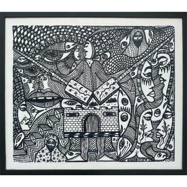 Tahdaini composition N 05<br><span class="dimension">Dimensions 54 X 64 cm </br> <a href="https://green-snake-824980.hostingersite.com/product-category/artists/mohamed-tahdaini/"><u>TAHDAINI Mohamed</u></a></span> – Image 3